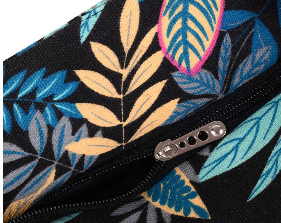 Leaf print shoulder cotton bag