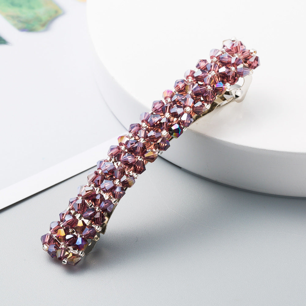 Korean Style Retro Crystal Beaded Hair Clip