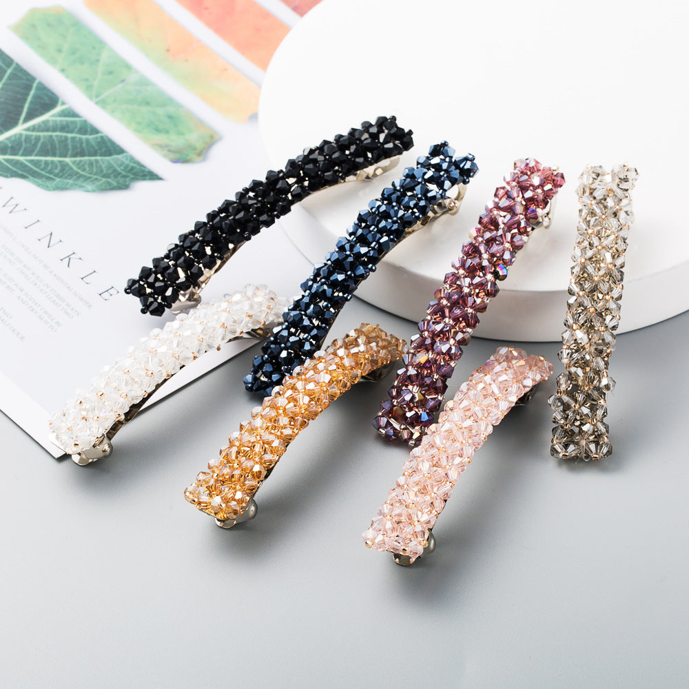 Korean Style Retro Crystal Beaded Hair Clip