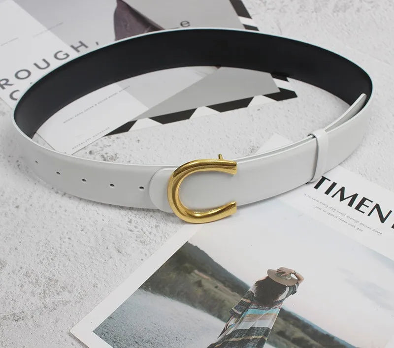Wide Cowskin Leather Waist Belt for Women Genuine Cow Leather Double-faced High Quality Waistband Cinture Belts