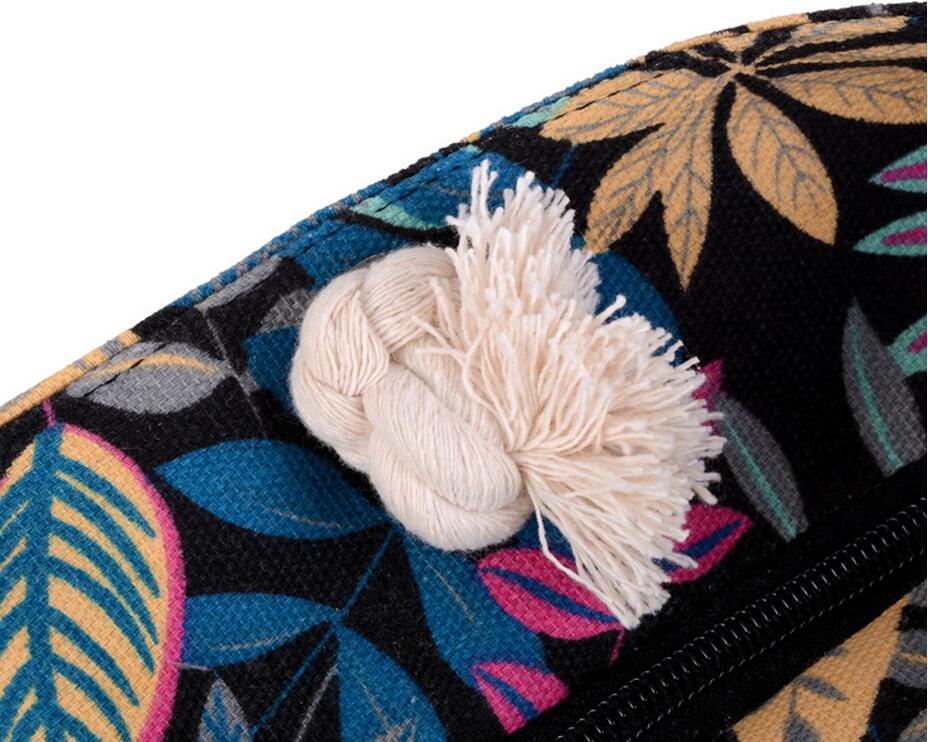 Leaf print shoulder cotton bag