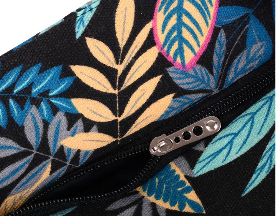 Leaf print shoulder cotton bag