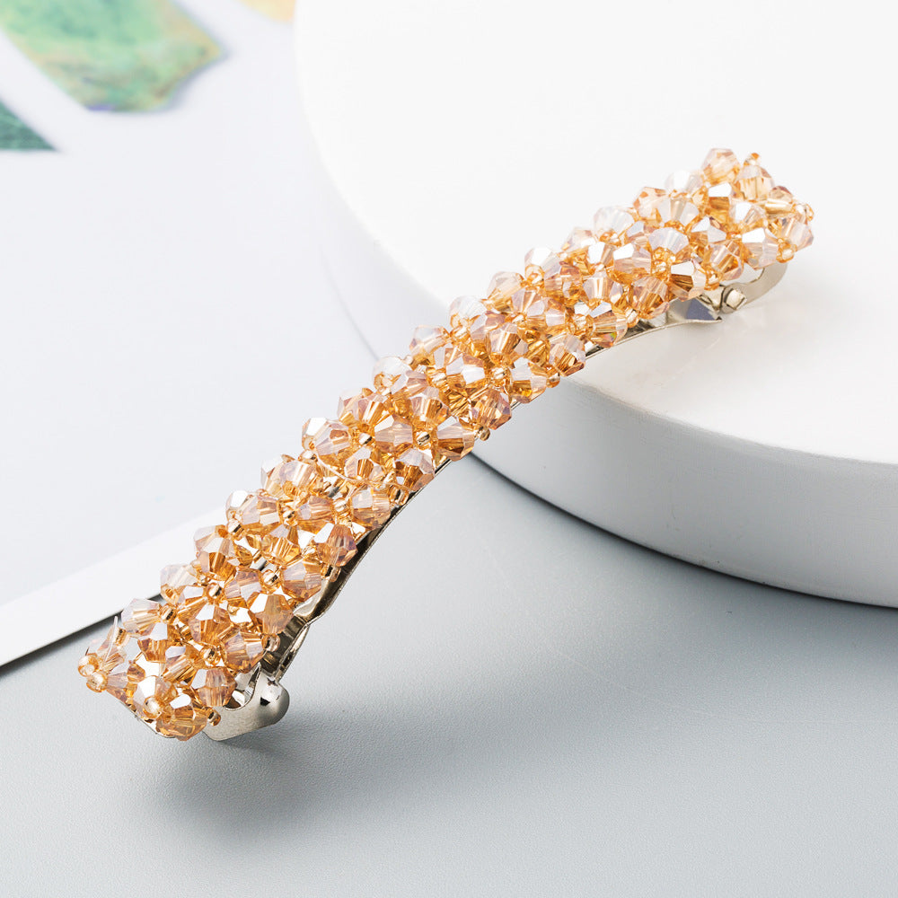 Korean Style Retro Crystal Beaded Hair Clip
