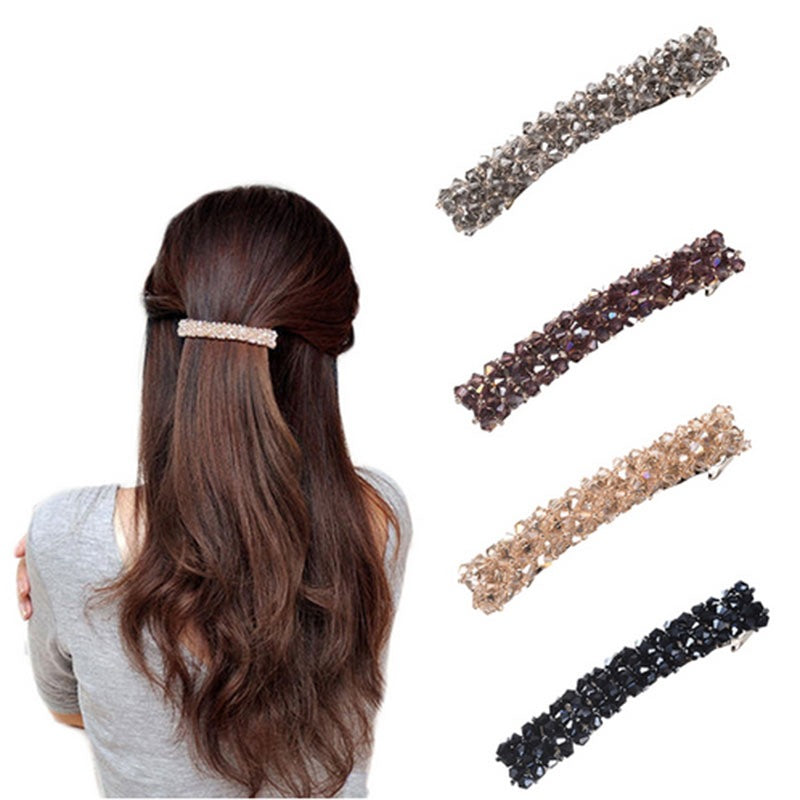 Korean Style Retro Crystal Beaded Hair Clip