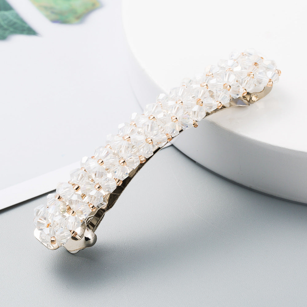 Korean Style Retro Crystal Beaded Hair Clip