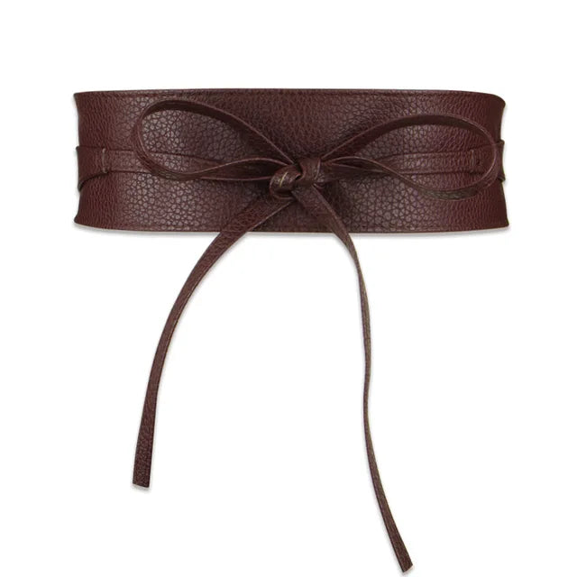 Women Belt for Dress Leather Bowknot Wide Belts Simple Wrap Waistband Coat Corset Designer Luxury Brand  Waistbelt