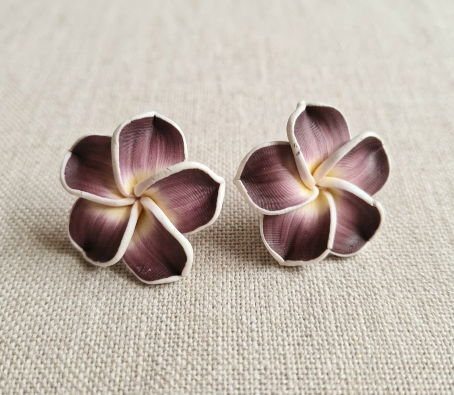 Frangipani Clay studs