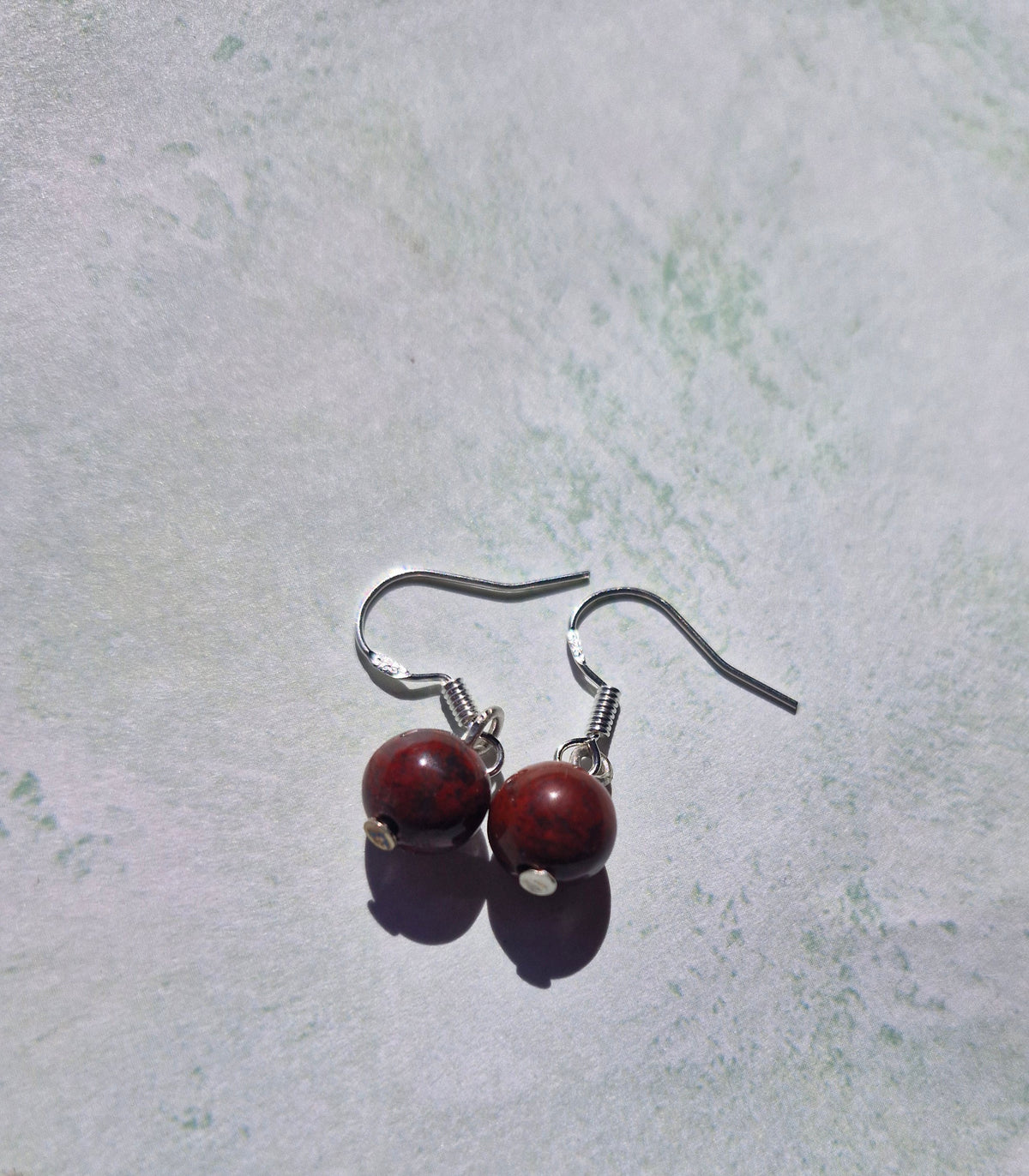Red Jasper and Sterling silver earrings