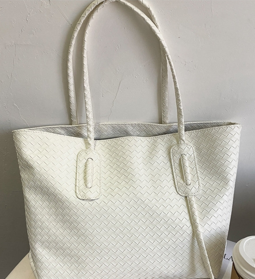 Knit lines Shoulder Bags for Women  Designer Black Casual Tote Bags Large Capacity PU Leather Handbags luxurious Packages
