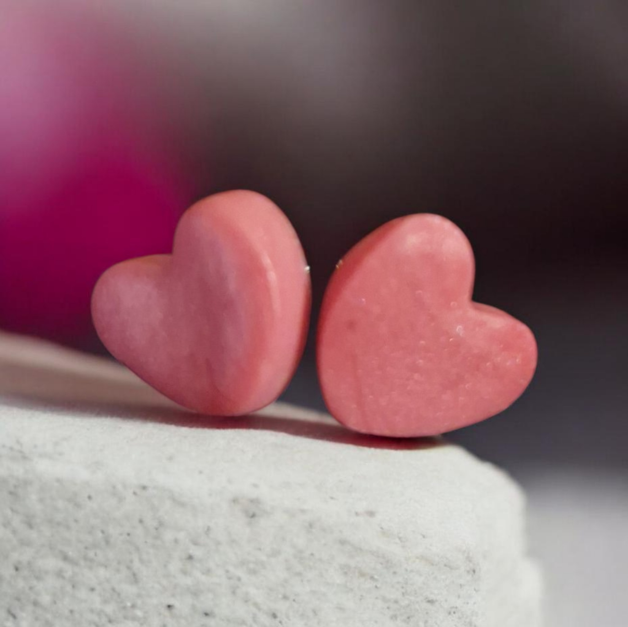 Heart polymer clay studs