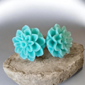 Floral studs (teal)