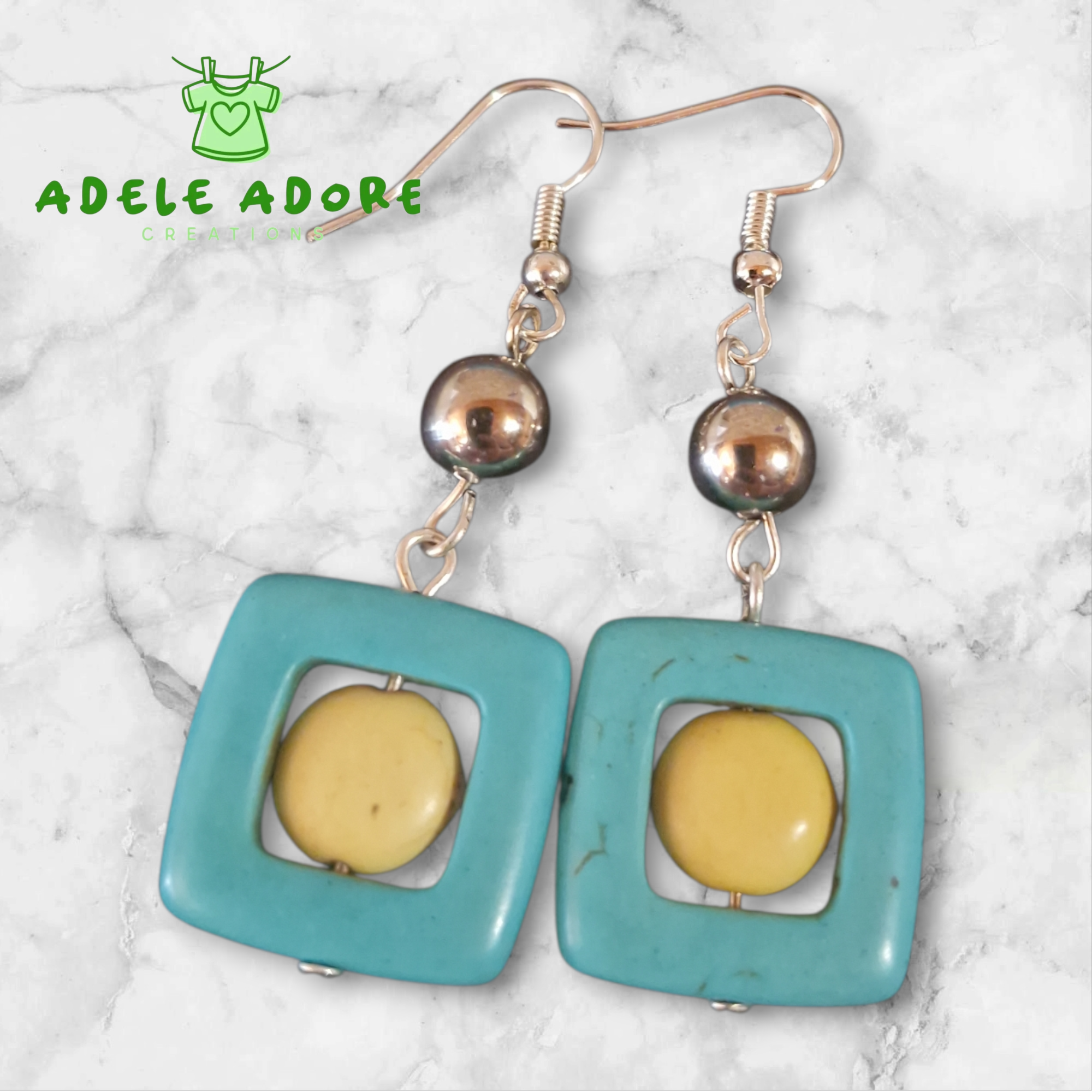 Coloured Howlite earrings