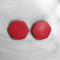 Hexagonal red clay stud