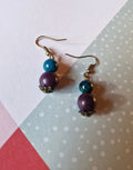 Purple & Blue beaded earrings