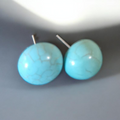 Turquoise cabochon studs