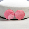 Pink Swirl polymer clay studs