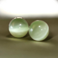 Green Cat's eye studs