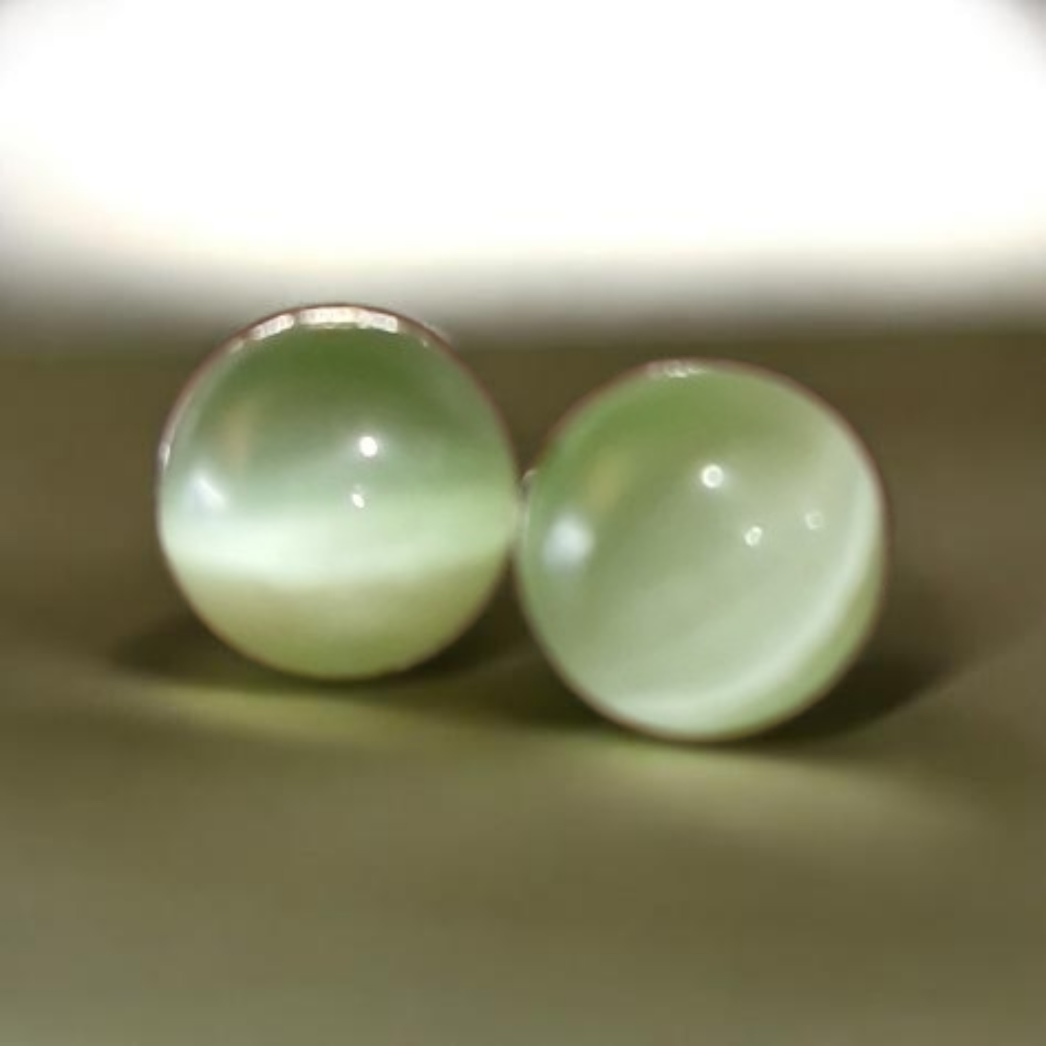 Green Cat's eye studs