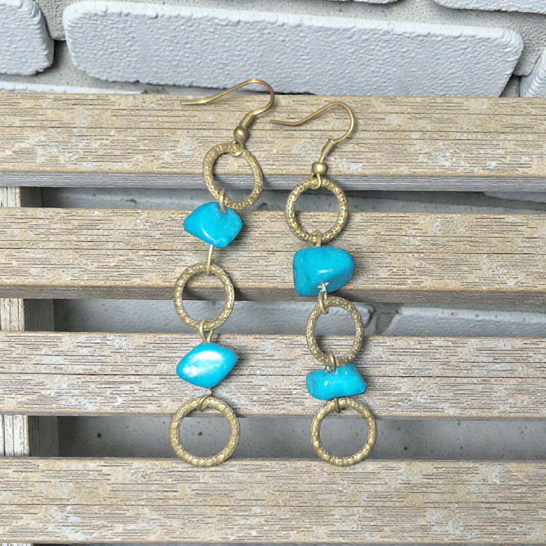 Turquoise and gold earrings