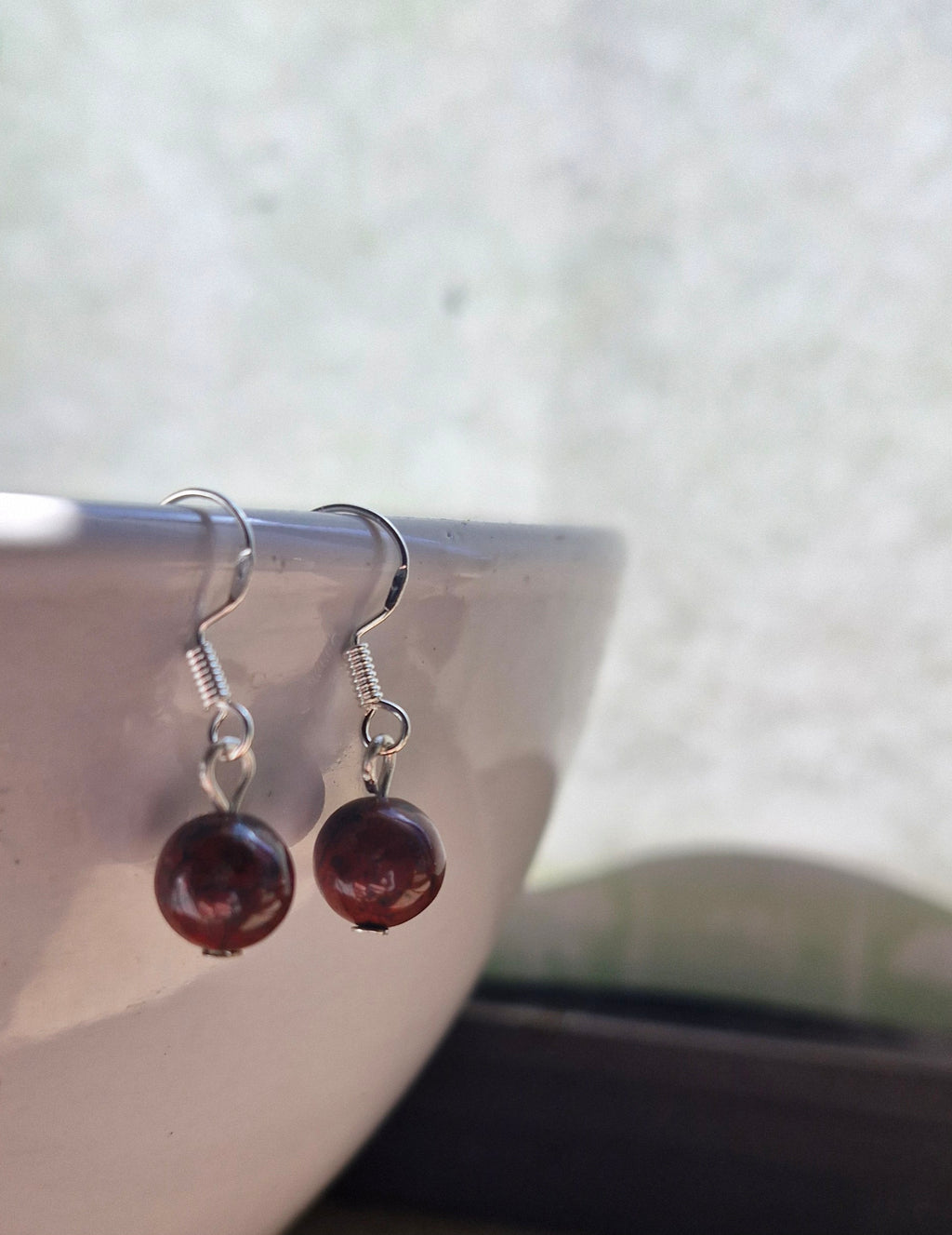 Red Jasper and Sterling silver earrings