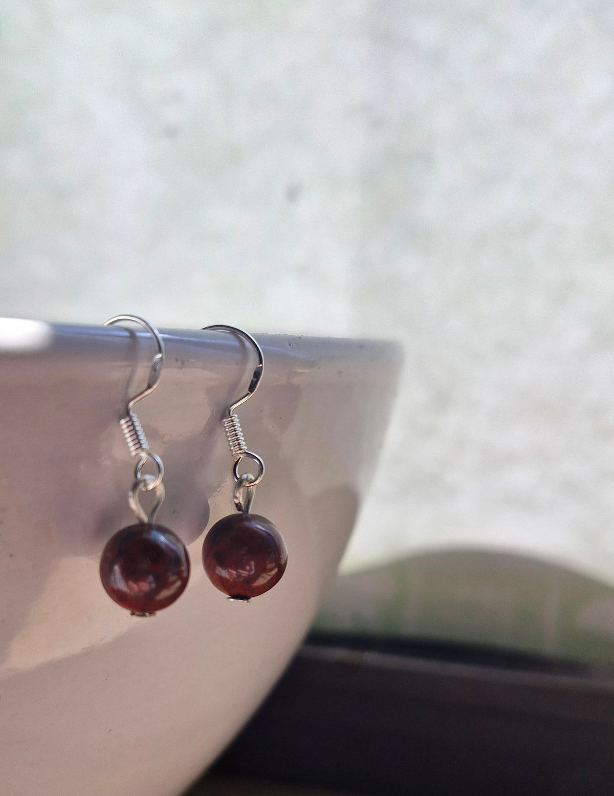 Red Jasper and Sterling silver earrings