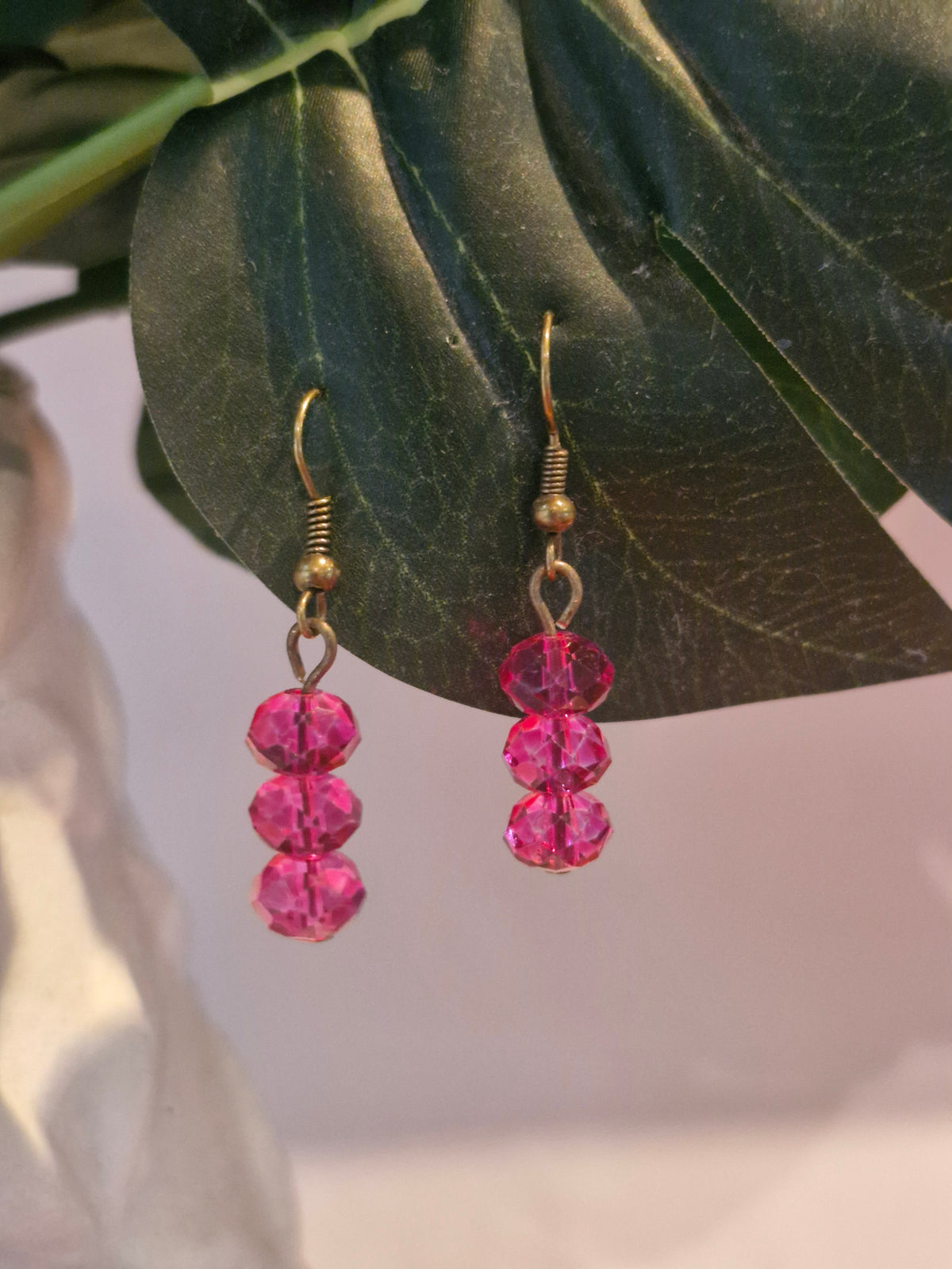 Pink crystal earrings