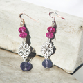 Silver with glass crystal dangle earrings