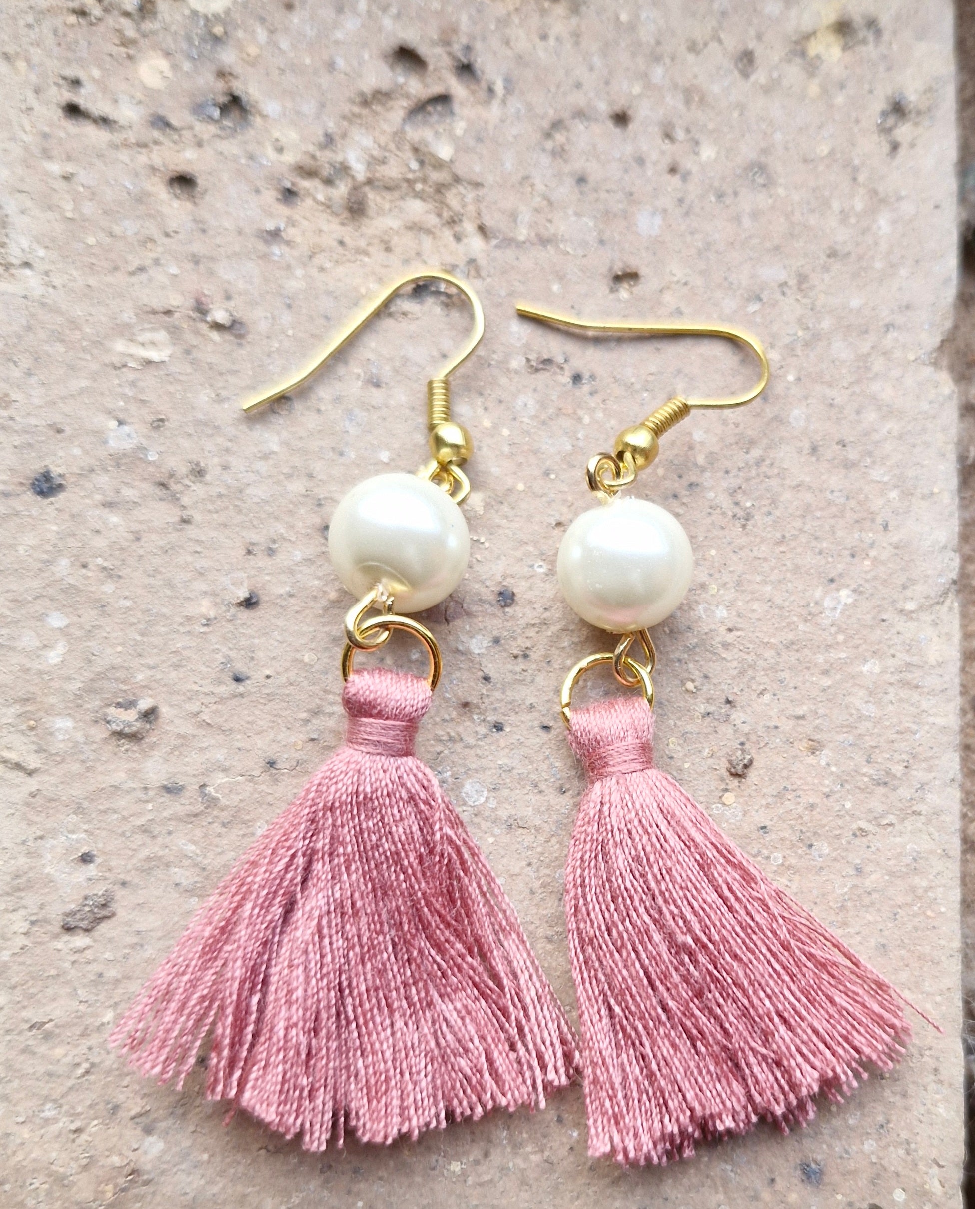 Pink Tassle Earrings