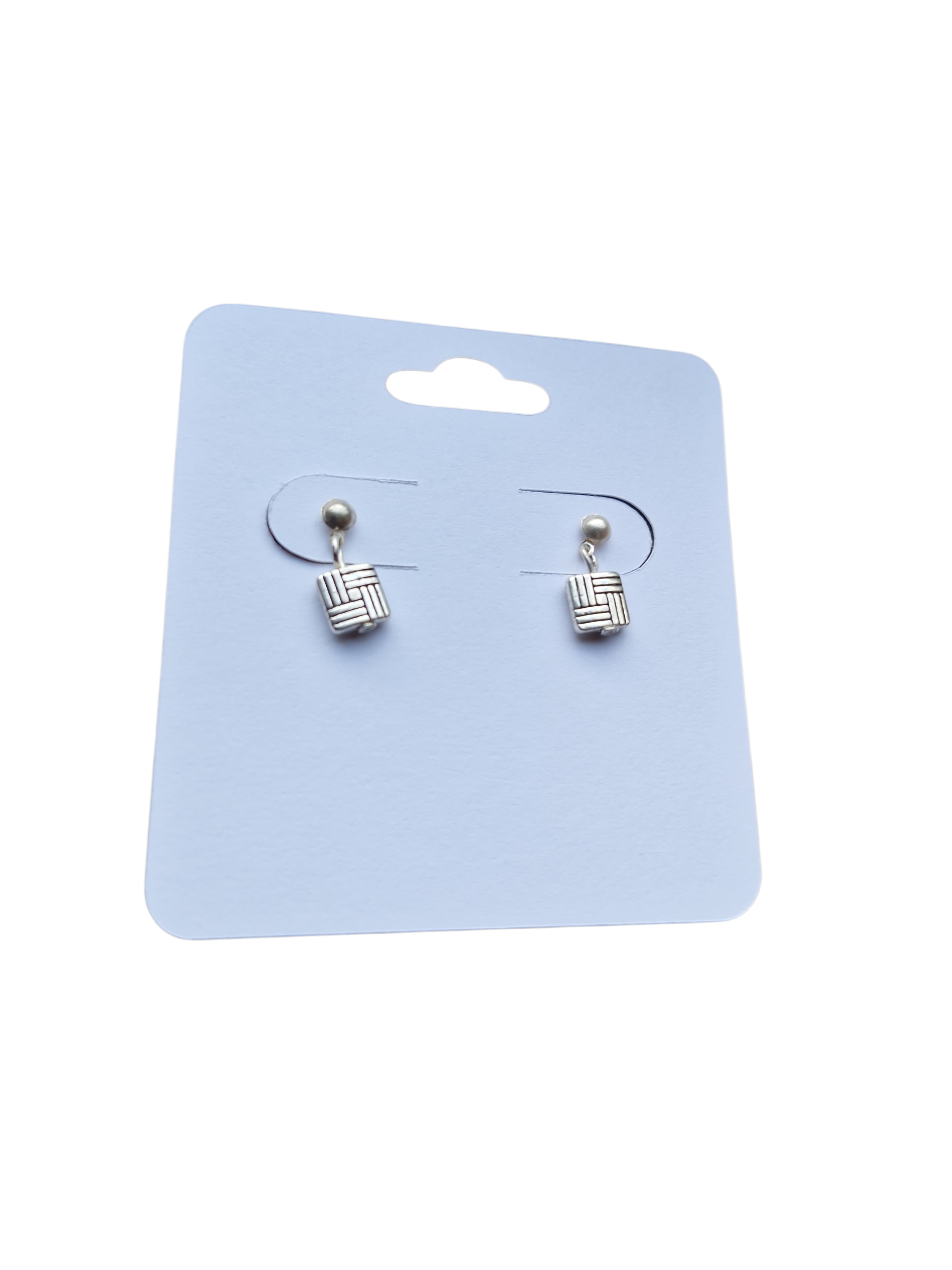Decorative silver dangle stud