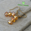 Gold crystal drop earrings