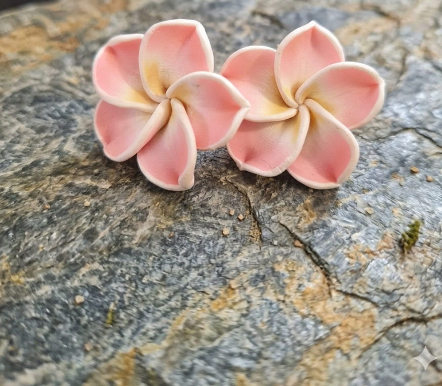 Frangipani Clay studs