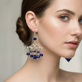 Blue chandelier earrings