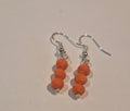 Orange glass crystal earrings