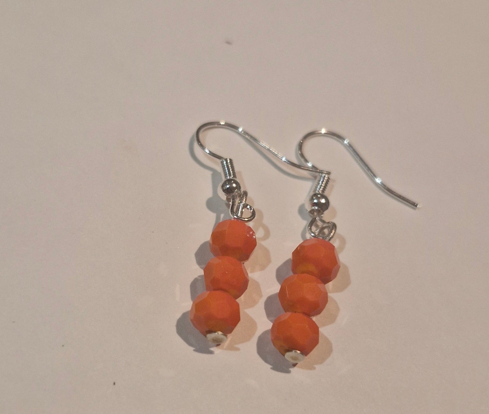 Orange glass crystal earrings