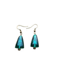 Teal glass earrings