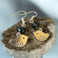 Silver bird earrings