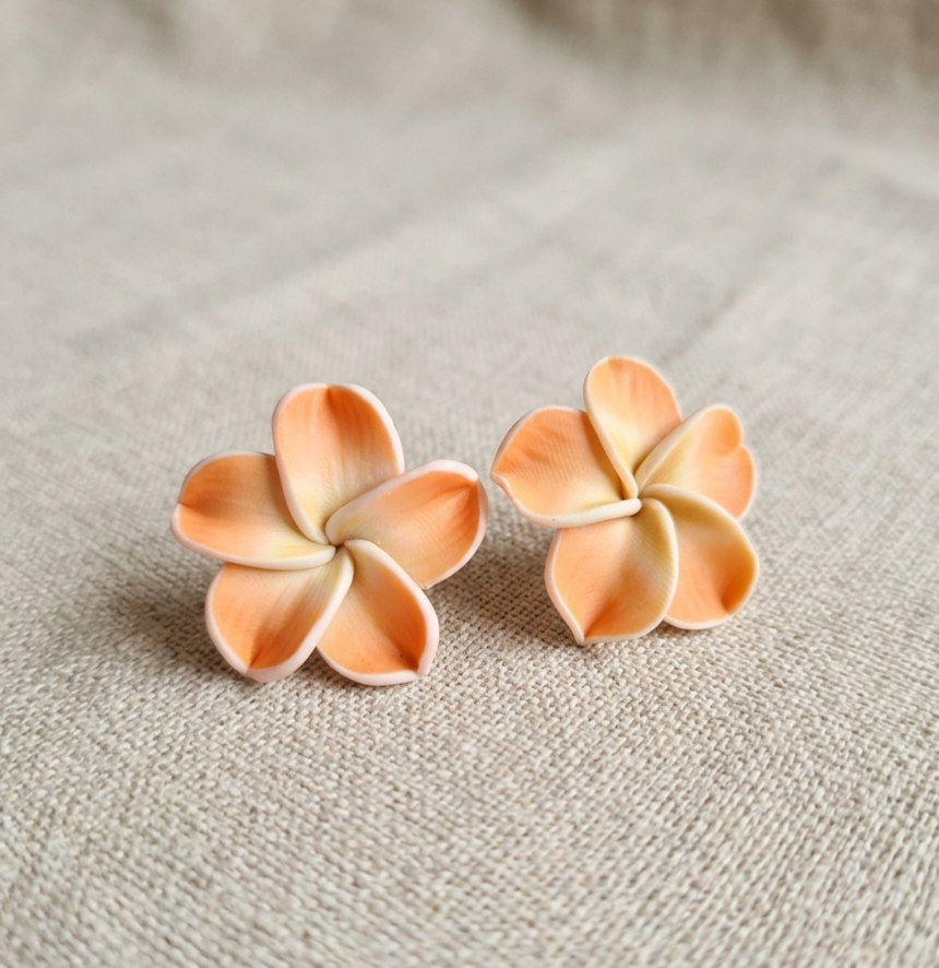 Frangipani Clay studs