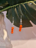 Orange glass crystal earrings
