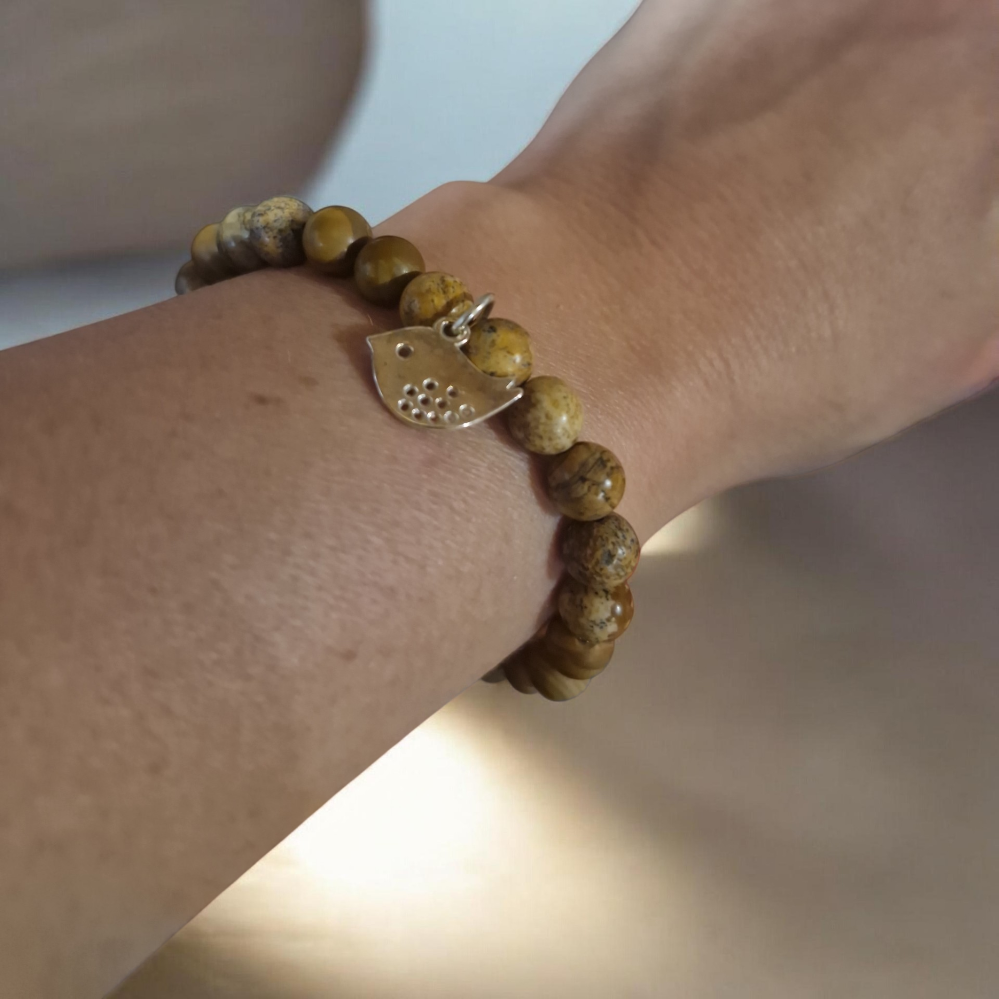 Jasper with bird bracelet