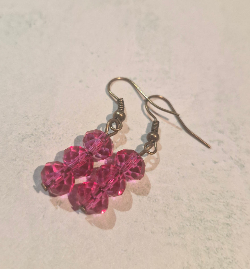 Pink crystal earrings