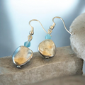 Rustic sliver and blue drop earring