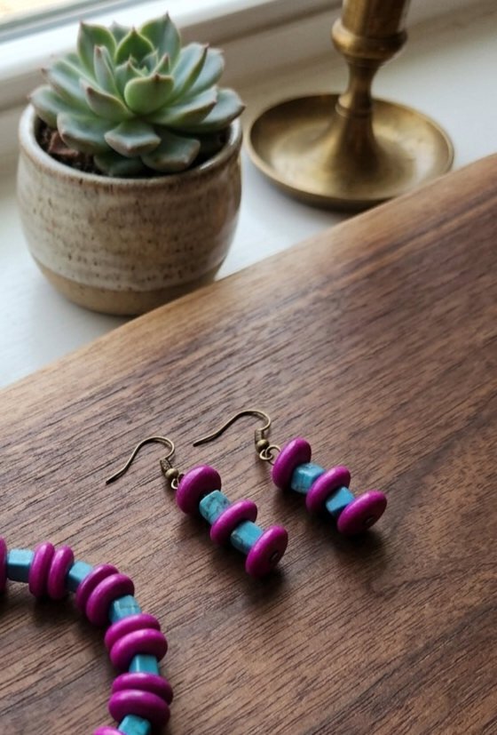 Purple and turquoise bracelet